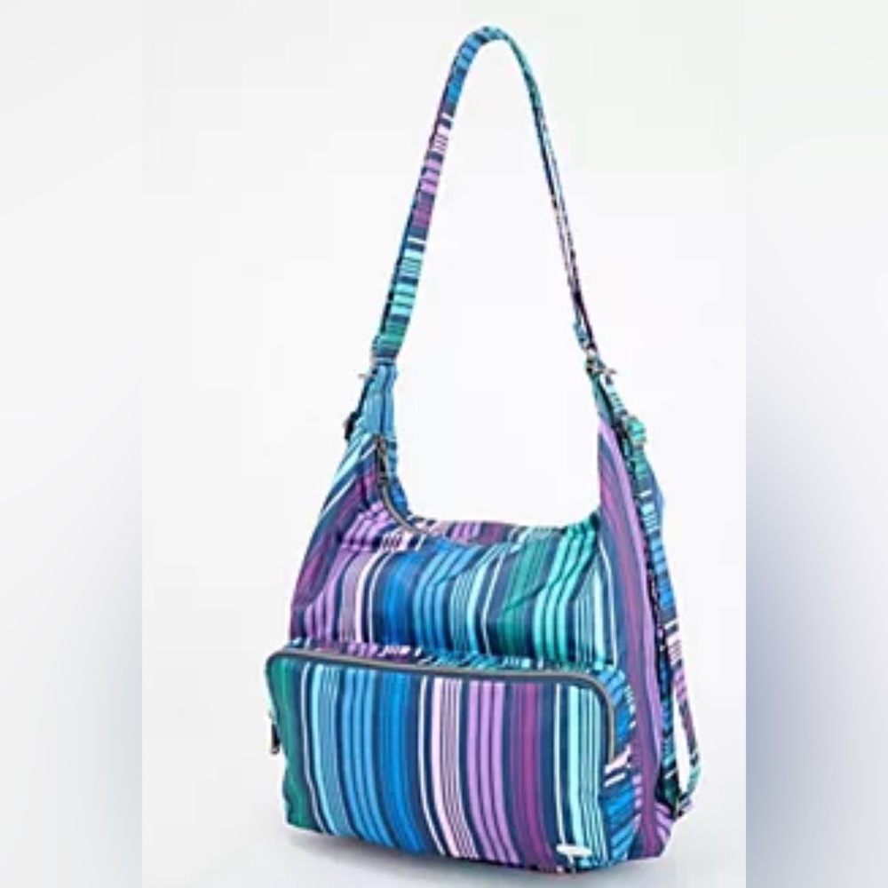 🦚 Lug Zipliner Packable Bag NWT. Love Stripe Multi